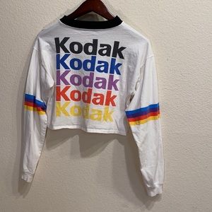 Kodak crop top white long sleeve Tee